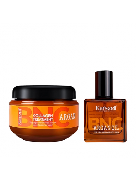 Набір Karseell BNC Argan DUO-1 колагенова маска і арганова олійка для пошкодженого волосся, 550/60 мл
