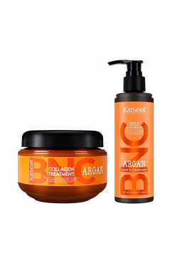 Набор Karseell BNC Argan DUO-2 коллагеновая маска и крем-кондиционер для поврежденных волос, 550/200 мл