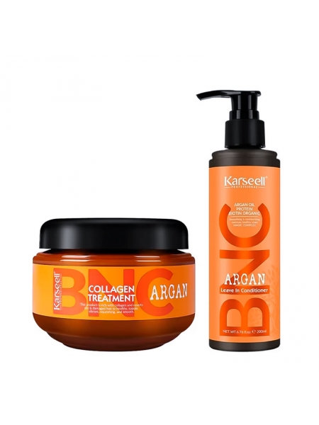 Набір Karseell BNC Argan DUO-2 колагенова маска і крем-кондиціонер для пошкодженого волосся, 550/200 мл 