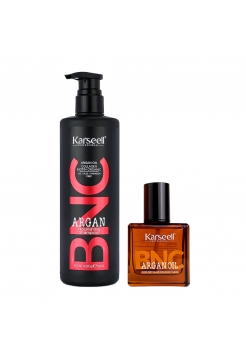 Набір Karseell BNC Argan DUO-5 живильний шампунь і арганова олійка для пошкодженого волосся, 500/60 мл
