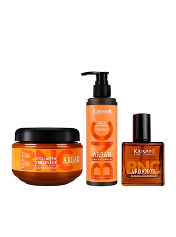 Набір Karseell BNC Argan TRIO-1 колагенова маска, кондиціонер і арганова олійка для волосся, 550//200/60 мл