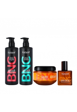 Набір Karseell BNC Argan QUAD-1 шампунь, кондиціонер, маска, арганова олійка для волосся, 500//500/550/60 мл