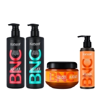 Набір Karseell BNC Argan QUAD-2 шампунь, кондиціонер, маска і незмивний крем для волосся, 500//500/550/200 мл