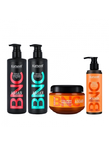 Набір Karseell BNC Argan QUAD-2 шампунь, кондиціонер, маска і незмивний крем для волосся, 500//500/550/200 мл