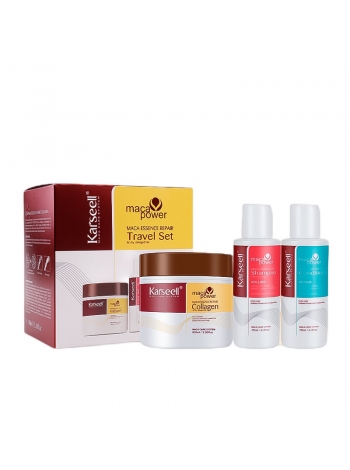 Тревел набір Karseell Мaca Essence Repair Travel Set шампунь, кондицонер і маска для відновлення волосся, 70/70/100 мл (коробка)