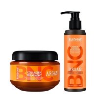 Набор Karseell BNC Argan DUO-2 коллагеновая маска и крем-кондиционер для поврежденных волос, 550/200 мл