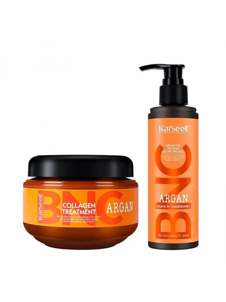 Набір Karseell BNC Argan DUO-2 колагенова маска і крем-кондиціонер для пошкодженого волосся, 550/200 мл 