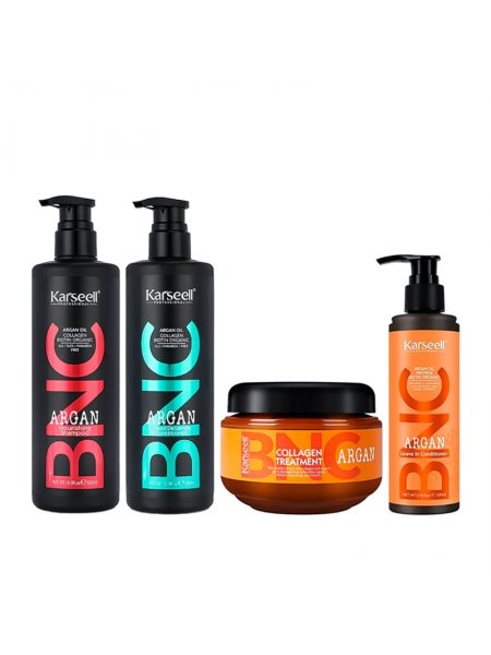 Набор Karseell BNC Argan QUAD-2 шампунь, кондиционер, маска и несмываемый крем для волос, 500/500/550/200 мл