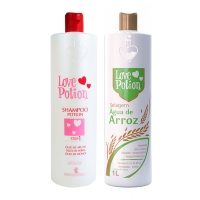 Набір Love potion Selagem Agua De Arroz шампунь та кератин для слов'янського волосся, 2х200 г (розлив)