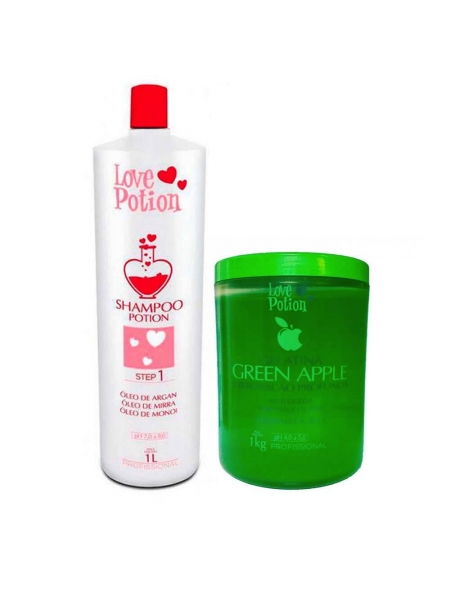 Набір колагену Love Potion Gelatina Green Apple, 2х1000 мл (заводські)