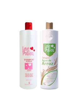 Набор Love potion Selagem Agua De Arroz шампунь и кератин для славянских волос, 2х50 г (разлив)