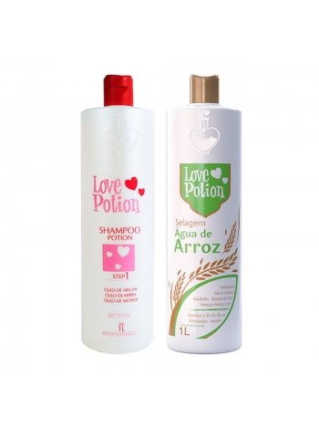 Набор Love potion Selagem Agua De Arroz шампунь и кератин для славянских волос, 2х200 г (разлив)