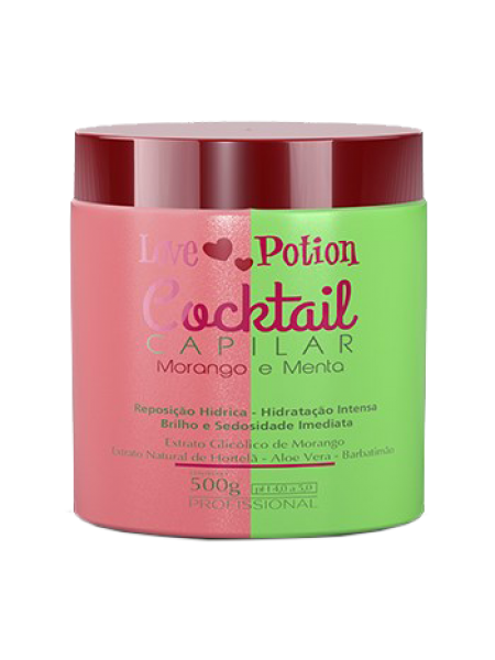 Маска для волос Love Potion Mascara Morango e Menta, 500 мл (заводская)