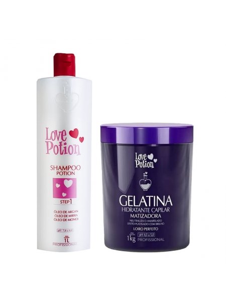Набор Love Potion Gelаtina Matizаdora шампунь и коллаген для волос, 250/500 г (разлив)
