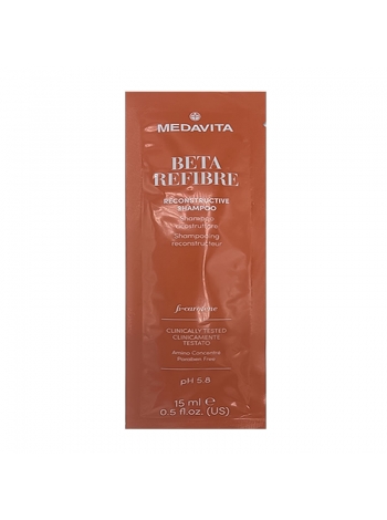 Восстанавливающий шампунь Medavita Beta Refibre Reconstructive Shampoo для поврежденных волос, саше 15 мл