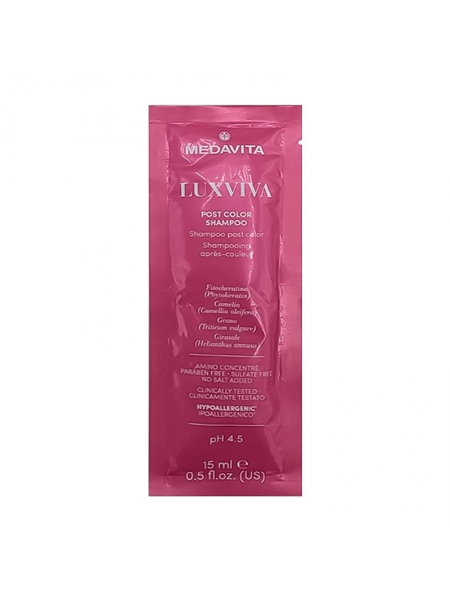 Шампунь Medavita Luxviva Post Color Acifying Shampoo для окрашенных волос (кислый pH 4,5), саше 15 мл