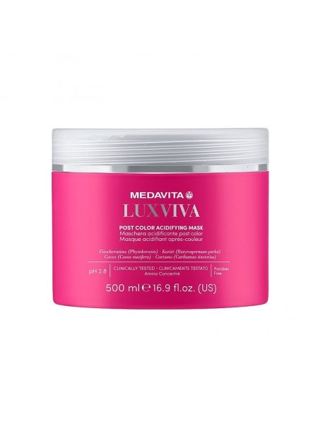 Кондиционирующая маска Medavita Luxviva Post Color Mask для окрашенных волос (кислый pH 2,8), 500 мл