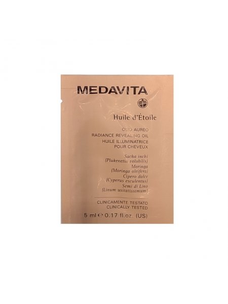 Защитное золотое масло Medavita Huile d'Etoile Revealing Oil для сияния и шелковистости волос, саше 5 мл