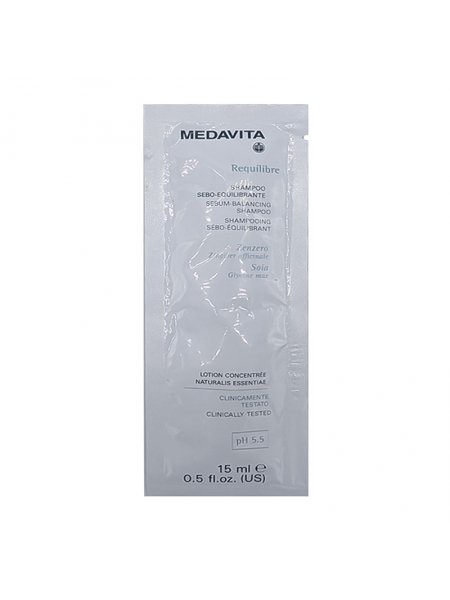 Шампунь себорегулюючий Medavita Requilibre Shampoo Sebo-Equilibrante для балансу жирної шкіри голови, саше 15 мл