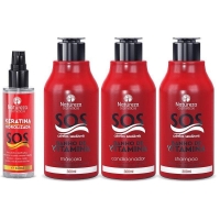 Домашній набір Natureza SOS Banho de Vitamina (шампунь, кондиціонер, маска, спрей)