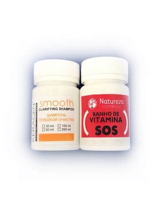 Набор ботокса для восстановления волос Natureza SOS Banho de Vitamina, 2х1000 мл (заводские)