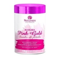 Зволожуюча маска для волосся Natureza Pink Gold Mascara Banho de Perola (рожева), 50 г (розлив)
