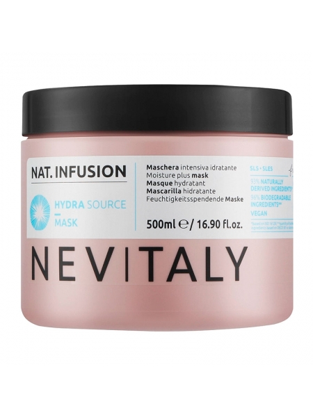 Маска Nevitaly Nat. Infusion Moisture Plus Mask для максимального зволоження сухого волосся, 500 мл