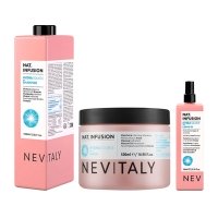 Набор Nevitaly TRIO Nat. Infusion Hydra Source шампунь, маска и спрей для увлажнения сухих волос, 1000/500/150 мл