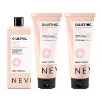 Набор Nevitaly Oilisthic Scalp Respect TRIO мицеллярный шампунь, несмываемый кондиционер и очищающий скраб, 250/200/200 мл