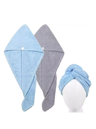 Рушник-тюрбан (чалма) для сушіння волосся Fast Dry Hair з мікрофібри сірий