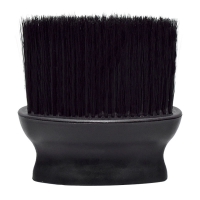 Щетка-сметка волос с шеи после стрижки Barber-2 для парикмахера барбера овал черная ручка черная щетина 12х12 см