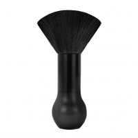 Щетка-сметка волос с шеи после стрижки Barber-8 для парикмахера барбера круглая высокая черная 17х5 см