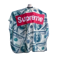 Парикмахерская накидка-пеньюар для клиента Supreme US Dollar водостойкий нейлон 140х160 см