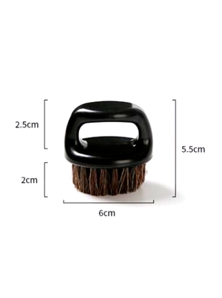 Щітка для фейду, бороди кастет Barber Finger Brush для барбера, перукаря кругла бежева