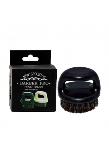 Щетка для фейда, бороды кастет Barber Finger Brush для барбера, парикмахера круглая черная