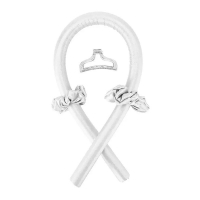 Атласні м'які бігуді для холодної завивки волосся, обруч-джгут для накрутки волосся, шовкова стрічка світло-сірі