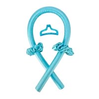 Атласные мягкие бигуди для холодной завивки волос, обруч-жгут для накрутки волос, шелковая лента голубые