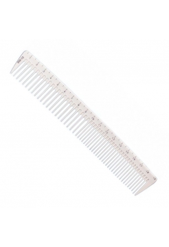 Комбінований гребінь планка Dr.Tsang Japan Comb G125 для стрижки волосся з розміткою, 180 мм білий