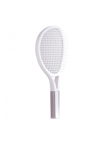 Продувна масажна щітка-браш Tennis Style Hair Brush для всіх типів волосся ультрам`яка біла