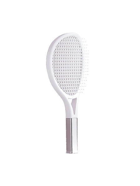 Продувна масажна щітка-браш Tennis Style Hair Brush для всіх типів волосся ультрам`яка біла