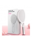 Продувная массажная щетка-браш Tennis Style Hair Brush для всех типов волос ультрамягкая белая