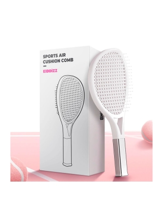 Продувная массажная щетка-браш Tennis Style Hair Brush для всех типов волос ультрамягкая розовая