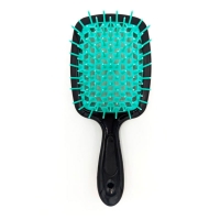 Janeke Продувний широкий гребінець для укладання волосся та сушіння феном Superbrush Plus Hollow Comb чорна з м'ятними зубчиками