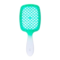 Janeke продувна широка щітка для укладання волосся та сушки феном Superbrush градієнт зелений з білим