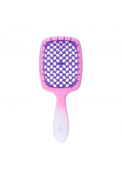 Janeke продувная широкая щетка для укладки волос и сушки феном Superbrush градиент бело-фиолетовая