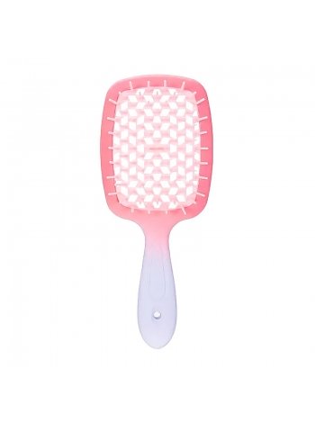 Janeke продувная широкая щетка для укладки волос и сушки феном Superbrush градиент бело-розовая