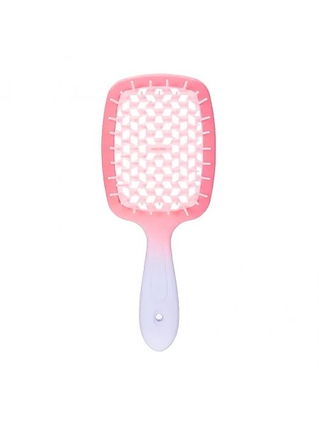 Janeke продувная широкая щетка для укладки волос и сушки феном Superbrush градиент бело-розовая