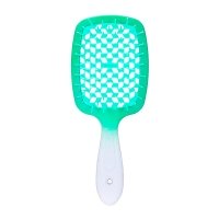 Janeke продувна широка щітка для укладання волосся та сушки феном Superbrush градієнт зелений з білим