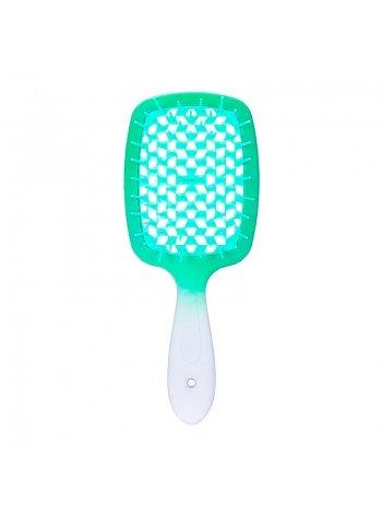 Janeke продувна широка щітка для укладання волосся та сушки феном Superbrush градієнт зелений з білим