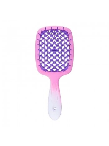 Janeke продувна широка щітка для укладання волосся та сушки феном Superbrush градієнт біло-фіолетова